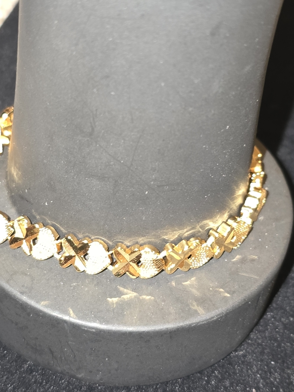22kgp Dubai Jewelry Gold-Tone X Link Bracelet - Women Jewelry